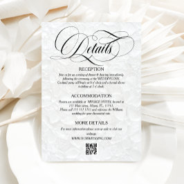 Wit & Zwart Classic Wedding Details Informatiekaartje