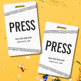 Wit Zwart Concert All Access Pas Pers Badge