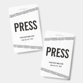 Wit Zwart Concert All Access Pas Pers Badge (Voor- en achterkant)