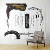 Wit & Zwart Cowgirl Pet laarzen Bachelorette Party Wandkleed (In Situ (horizontaal))