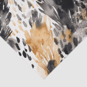 Wit Zwart Crème Luipaard Dier Bloem Verjaardag Tissuepapier (Detail)