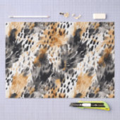 Wit Zwart Crème Luipaard Dier Bloem Verjaardag Tissuepapier (Craft)