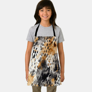 Wit Zwart Crème Luipaard Dier   Schort