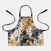 Wit Zwart Crème Luipaard Dier   Schort (Voorkant)
