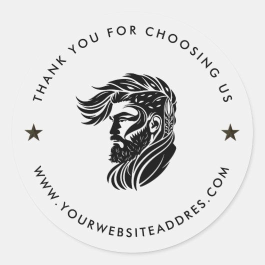 Wit Zwart Custom Typography Classic Ronde Sticker (Voorkant)