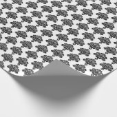 Wit | Zwart Damast inpakpapier (Hoek)