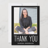 Wit & Zwart Dank u 2 Foto Afstuderen Kaart (Voorkant)