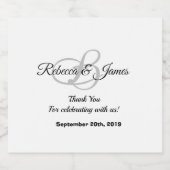 Wit & Zwart Dank u Trouwdrank Bier Etiket (Enkel label)