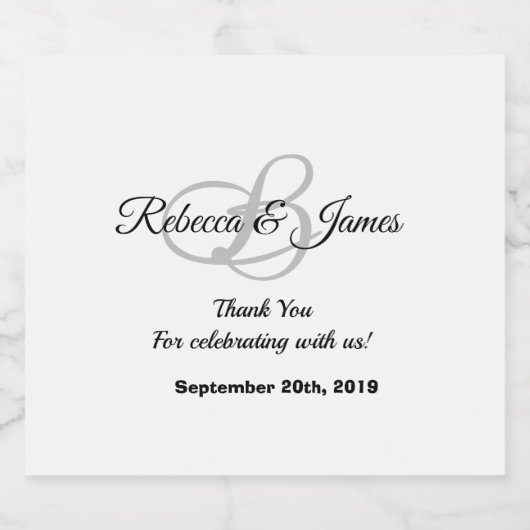 Wit & Zwart Dank u Trouwdrank Bier Etiket (Enkel label)