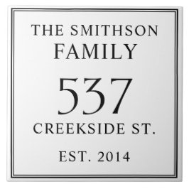 Wit Zwart Datum Gevestigd Adres Huis Plaquette Tegeltje