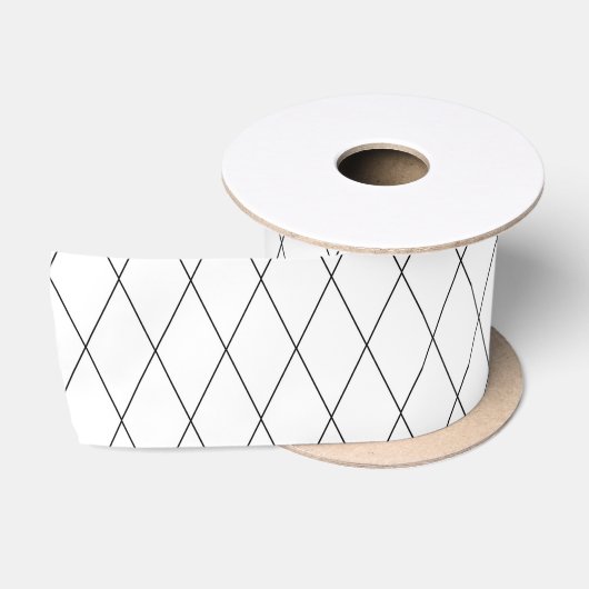 Wit & Zwart Diamant Cadeauverpakking Satijnen Lint (Spoel)