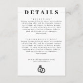 Wit & Zwart Diamanten Ring Monogram Bruiloft Detai Informatiekaartje (Voorkant)