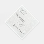 Wit & Zwart Eenvoudig Elegant Huwelijk Servet (Hoek)