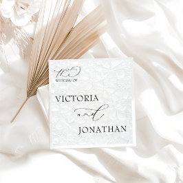 Wit & Zwart Eenvoudig Elegant Huwelijk Servet