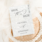 Wit & Zwart Eenvoudig Elegant Save The Date