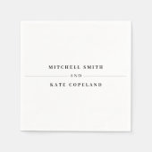 Wit & Zwart Eenvoudig Minimalistisch Naam Lijn Bru Servet (Voorkant)