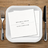 Wit & Zwart Eenvoudig Minimalistisch Naam Lijn Bru Servet