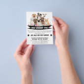 Wit Zwart Eenvoudige Bloemen Geïllustreerde Hond G Flyer (Hand)