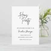 Wit Zwart Eenvoudige Kippen Party uitnodiging (Staand voorkant)