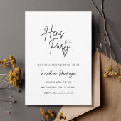 Wit Zwart Eenvoudige Kippen Party uitnodiging