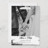 Wit Zwart Eenvoudige Minimalistische Bruiloft Kaart (Voorkant)