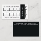 Wit Zwart Eenvoudige Rand 10 Punch Klantenkaartje (Voorkant / Achterkant)