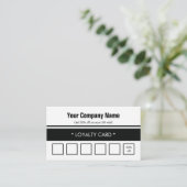 Wit Zwart Eenvoudige Rand 6 Punch Klantenkaartje (Staand voorkant)