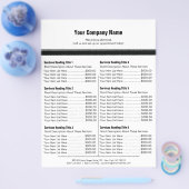 Wit Zwart Eenvoudige Rand Prijslijst 6 Flyer (Enkel)