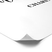 Wit zwart elegant script welkom afstuderen poster (Hoek)