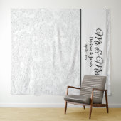 Wit Zwart Elegante Fotohut Huwelijksachtergrond Wandkleed (In Situ (horizontaal))