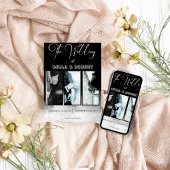 Wit & Zwart Elegante Verfijnde Trouw Uitnodiging