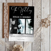 Wit & Zwart Elegante Verfijnde Trouw Uitnodiging