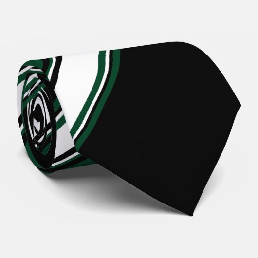 Wit Zwart en Evergreen II Stropdas (Opgerold)