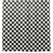 Wit Zwart en Goud Marmeren Checkerboard Douchegordijn (Voorkant)