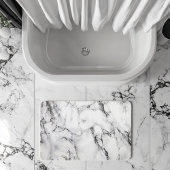 Wit zwart en grijs korrel marmeren steen badmat