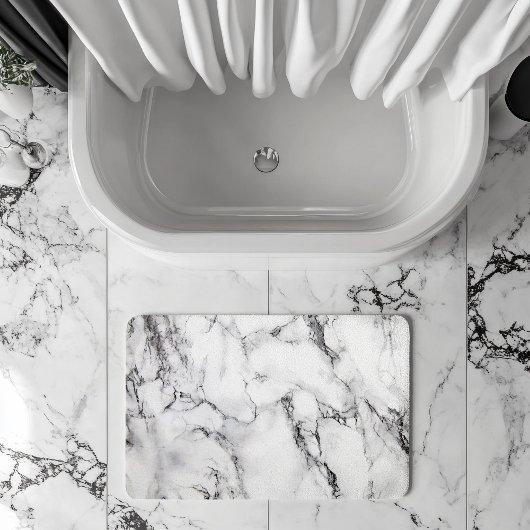 Wit zwart en grijs korrel marmeren steen badmat