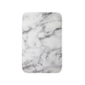 Wit zwart en grijs korrel marmeren steen badmat (Voorkant Verticaal)