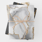 wit zwart en ivoorgeit inpakpapier vel (In situ)