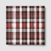 Wit, Zwart en Rood Schots Tartan Bruiloft Gastenboek (Achterkant)