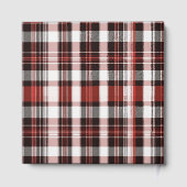 Wit, Zwart en Rood Schots Tartan Bruiloft Gastenboek (Achterkant)