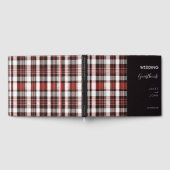 Wit, Zwart en Rood Schots Tartan Bruiloft Gastenboek (Volledig)