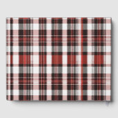 Wit, Zwart en Rood Schots Tartan Bruiloft Gastenboek (Achterkant)