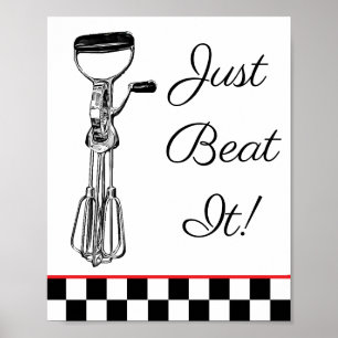 Wit, Zwart en Rood Teken om het maar te Verslaan Poster