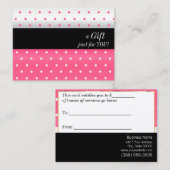 Wit, zwart en roze cadeaubon kortingskaartje (Voorkant / Achterkant)