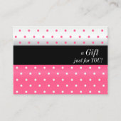 Wit, zwart en roze cadeaubon kortingskaartje (Voorkant)