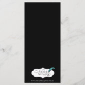 Wit Zwart en Zilver Damask Bruiloft Menu (Achterkant)