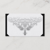Wit Zwart en Zilver Damask Trouwplaats Kaarten Plaatskaartje (Achterkant)