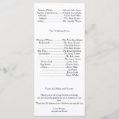 Wit Zwart en Zilver Damask Trouwprogramma Programmakaart (Achterkant)