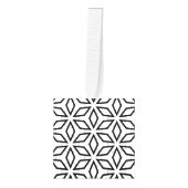 Wit Zwart en Zilver Geometrisch patroon Decoratie (Voorkant)