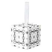 Wit Zwart en Zilver Geometrisch patroon Decoratie (Voorkant hoekig)